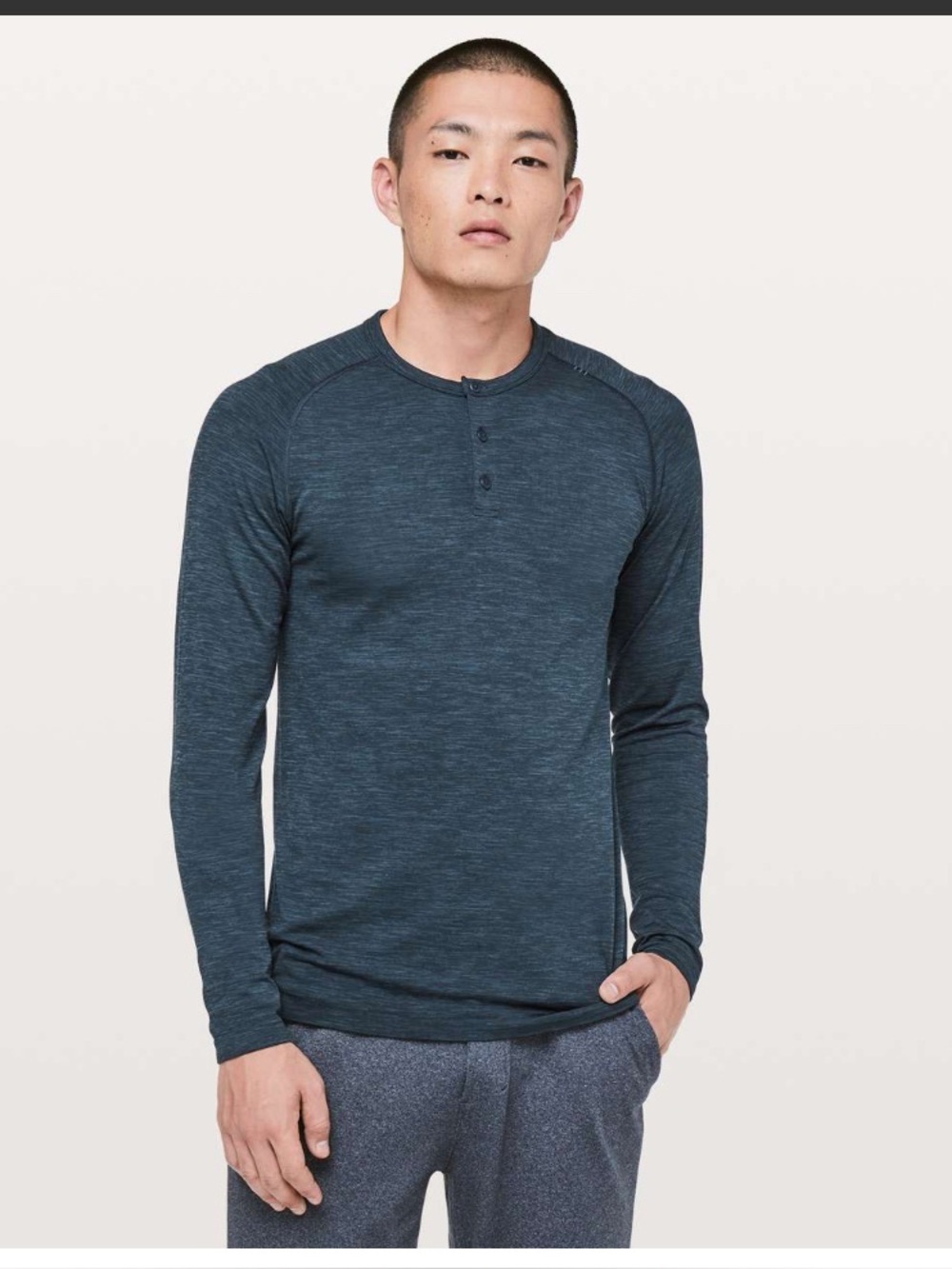Lululemon Men’s Metal Vent Tech Long Sleeve Athletic Performance Golf Navy Sz M